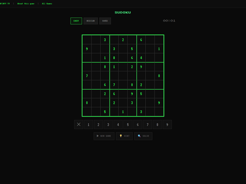 Sudoku game screenshot