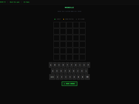 Wordle game screenshot